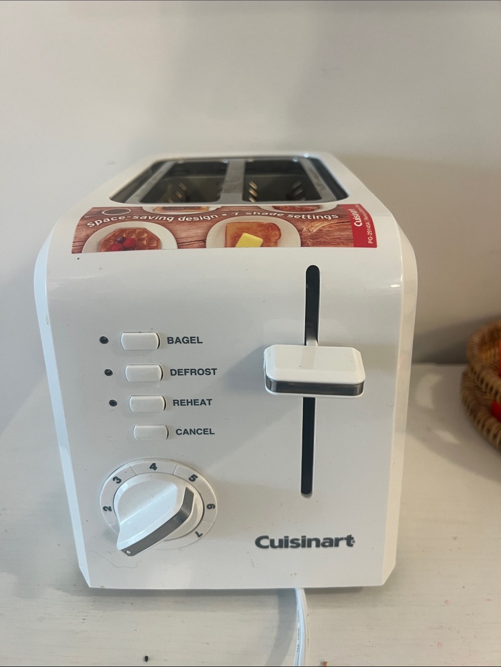 Cuisinart White 2-Slot Toaster with Dial and Lever